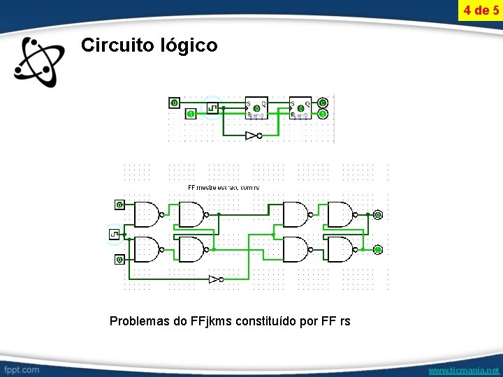 4 de 5 Circuito lógico Problemas do FFjkms constituído por FF rs www. ticmania.