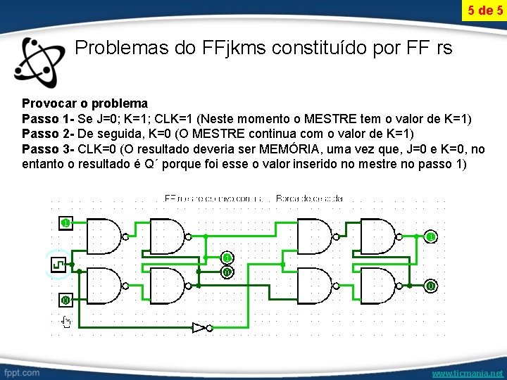 5 de 5 Problemas do FFjkms constituído por FF rs Provocar o problema Passo