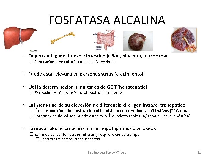 FOSFATASA ALCALINA ▫ Origen en hígado, hueso e intestino (riñón, placenta, leucocitos) � Separación
