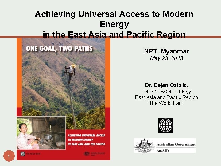 Achieving Universal Access to Modern Energy in the East Asia and Pacific Region NPT,