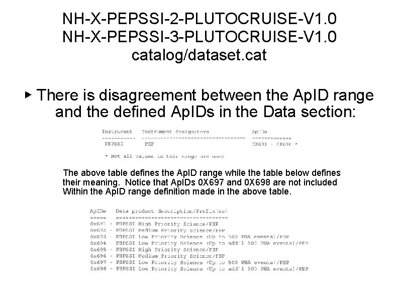 NH-X-PEPSSI-2 -PLUTOCRUISE-V 1. 0 NH-X-PEPSSI-3 -PLUTOCRUISE-V 1. 0 catalog/dataset. cat ▶ There is disagreement