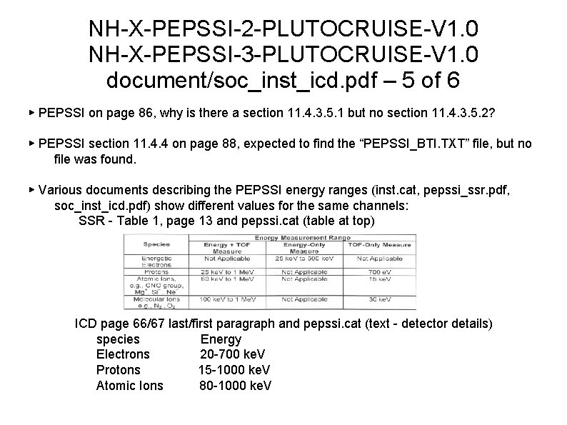 NH-X-PEPSSI-2 -PLUTOCRUISE-V 1. 0 NH-X-PEPSSI-3 -PLUTOCRUISE-V 1. 0 document/soc_inst_icd. pdf – 5 of 6