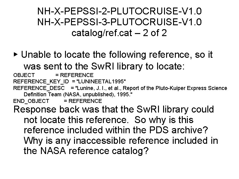 NH-X-PEPSSI-2 -PLUTOCRUISE-V 1. 0 NH-X-PEPSSI-3 -PLUTOCRUISE-V 1. 0 catalog/ref. cat – 2 of 2