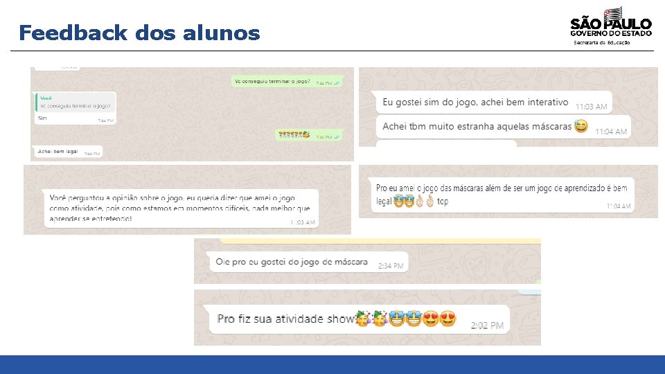 Feedback dos alunos 