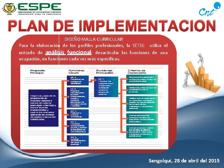 PLAN DE IMPLEMENTACION DISEÑO MALLA CURRICULAR Para la elaboración de los perfiles profesionales, la