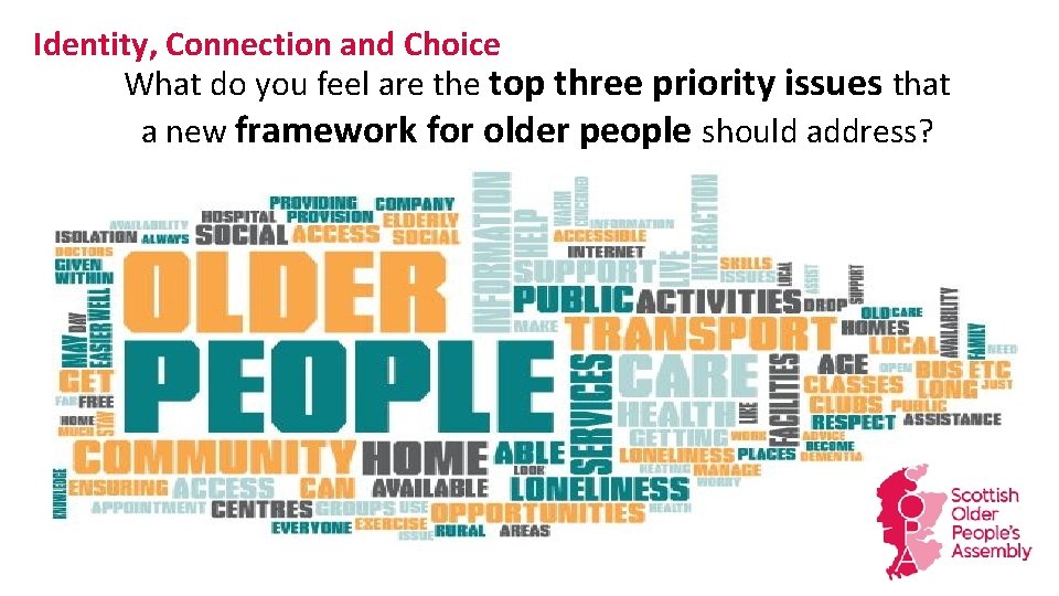 Identity, Connection and Choice What do you feel are the top three priority issues