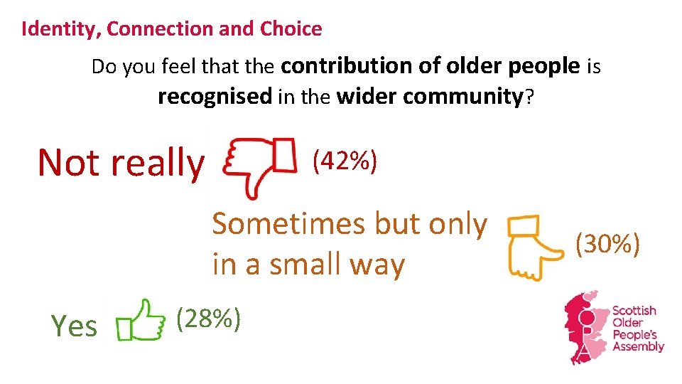Identity, Connection and Choice Do you feel that the contribution of older people is