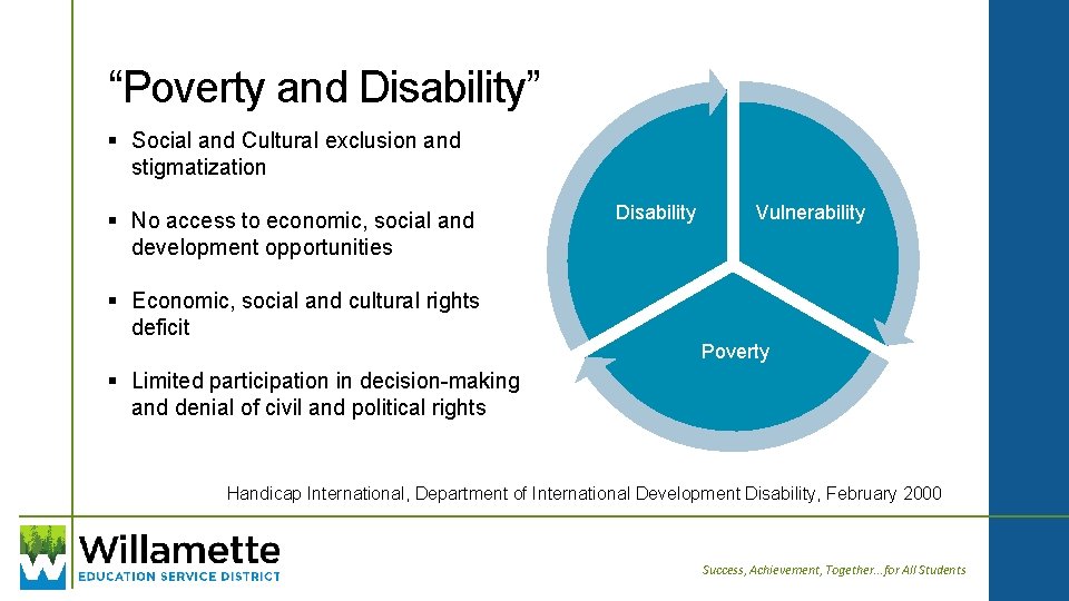 “Poverty and Disability” § Social and Cultural exclusion and stigmatization § No access to