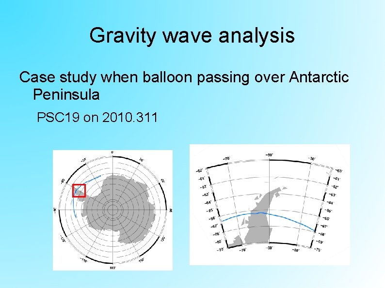 Gravity wave analysis Case study when balloon passing over Antarctic Peninsula PSC 19 on
