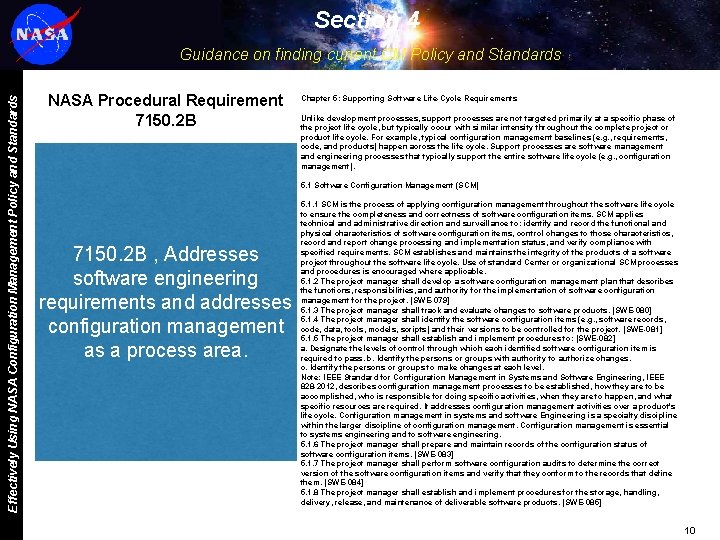 Section 4 Effectively Using NASA Configuration Management Policy and Standards Guidance on finding current