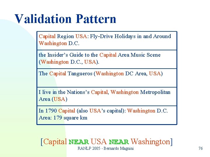 Validation Pattern Capital Region USA: Fly-Drive Holidays in and Around Washington D. C. the Validation Pattern Capital Region USA: Fly-Drive Holidays in and Around Washington D. C. the