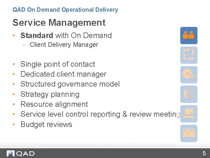 QAD On Demand Operational Delivery Service Management • Standard with On Demand - Client
