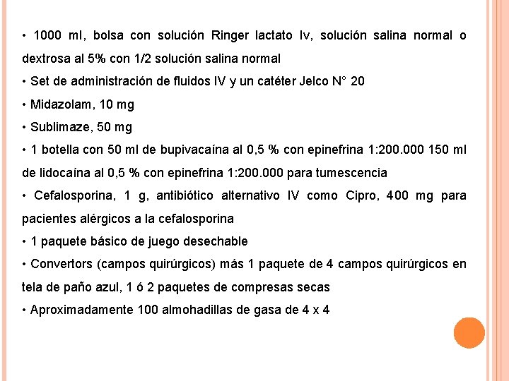  • 1000 m. I, bolsa con solución Ringer lactato Iv, solución salina normal