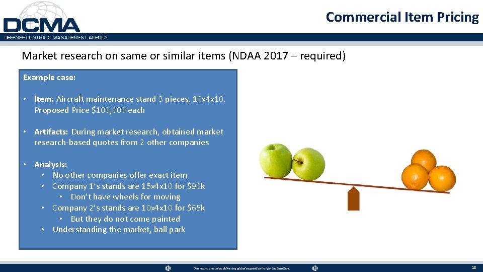 Commercial Item Pricing Market research on same or similar items (NDAA 2017 – required)