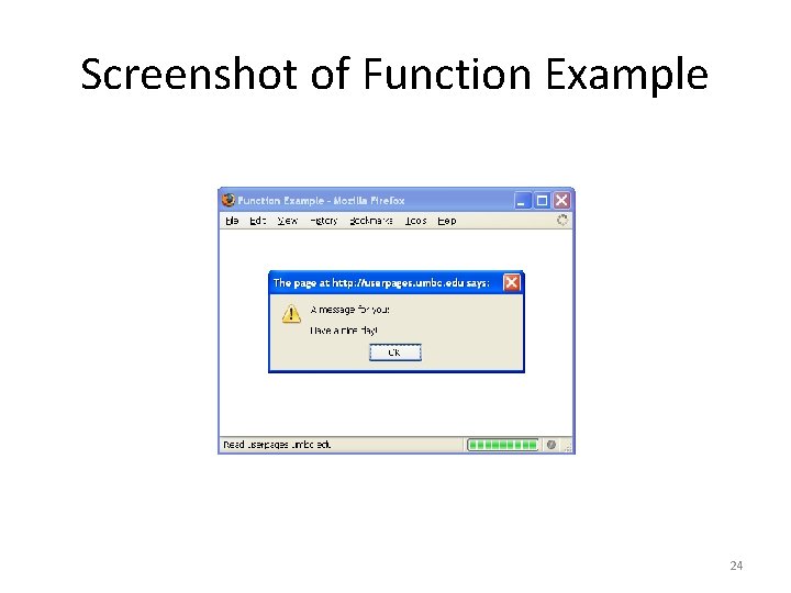 Screenshot of Function Example 24 
