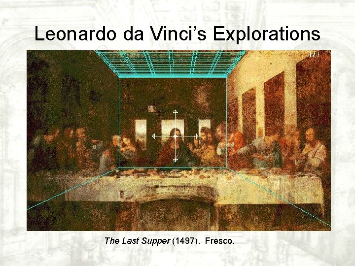 Leonardo da Vinci’s Explorations The Last Supper (1497). Fresco. Leonardo da Vinci’s Explorations The Last Supper (1497). Fresco.