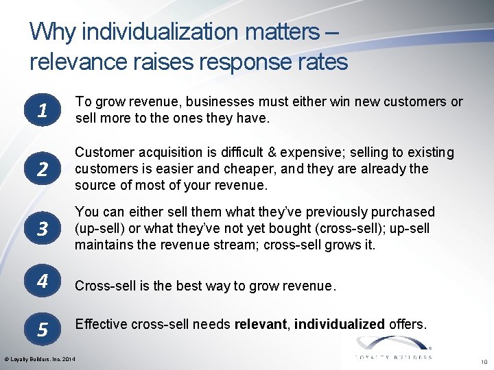 Why individualization matters – relevance raises response rates 1 To grow revenue, businesses must