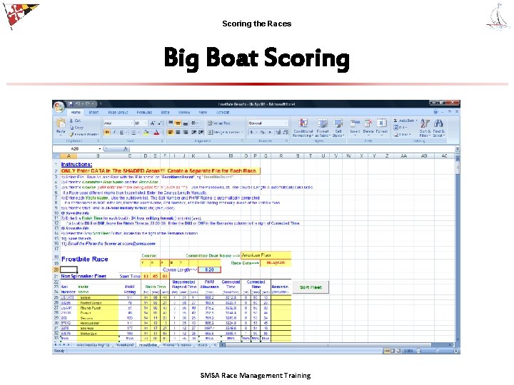 Scoring the Races Big Boat Scoring SMSA Race Management Training 