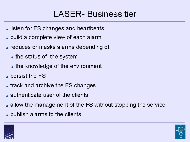 LASER- Business tier listen for FS changes and heartbeats build a complete view of