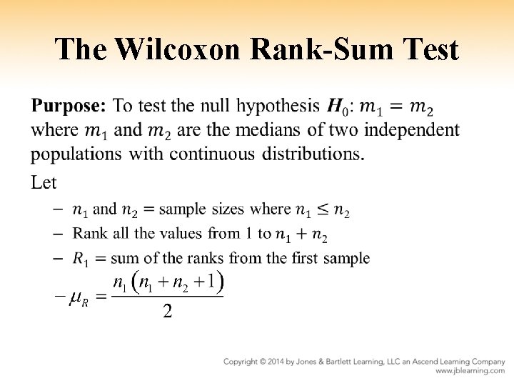 The Wilcoxon Rank-Sum Test • 