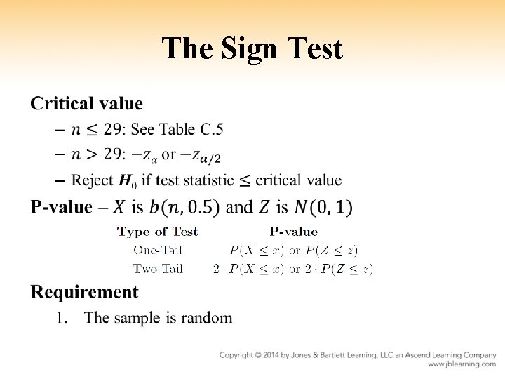 The Sign Test • 