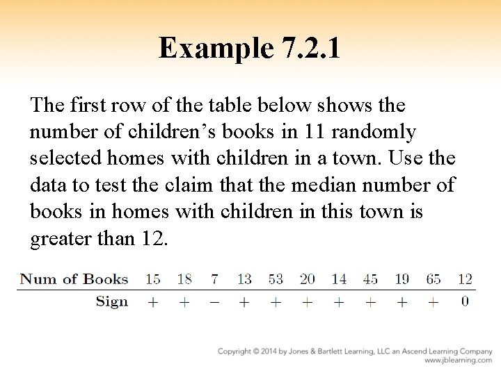 Example 7. 2. 1 The first row of the table below shows the number