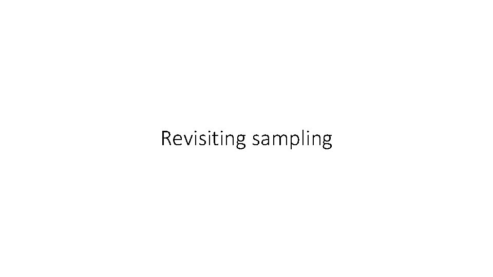 Revisiting sampling 