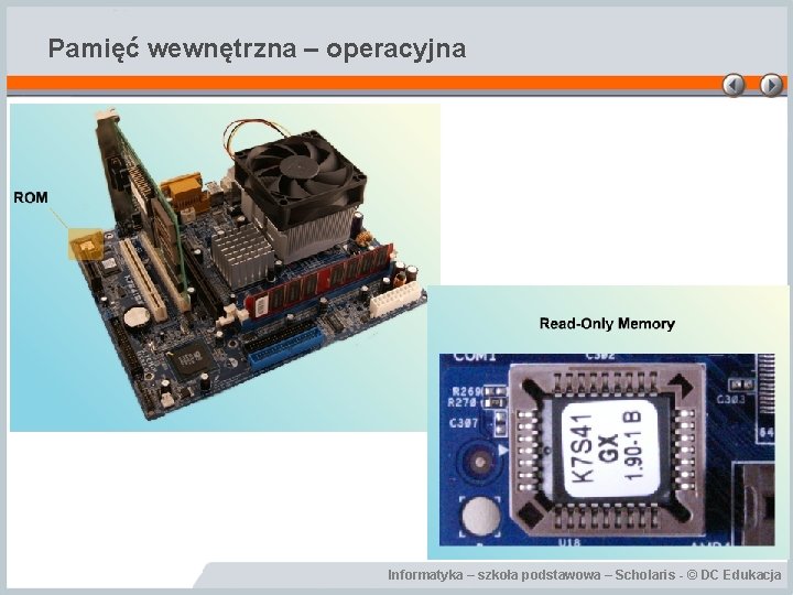 Pamięć wewnętrzna – operacyjna Informatyka – szkoła podstawowa – Scholaris - © DC Edukacja