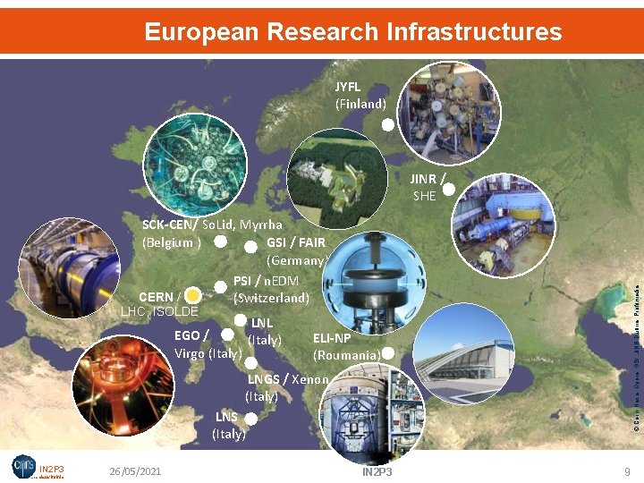 European Research Infrastructures JYFL (Finland) JINR / SHE LHC, ISOLDE LNL (Italy) EGO /
