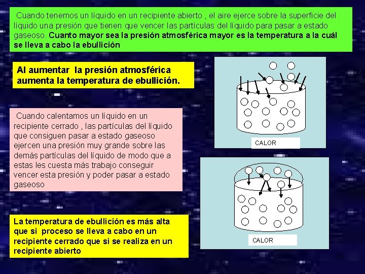 Cuando tenemos un líquido en un recipiente abierto , el aire ejerce sobre la