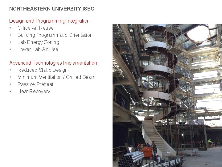 NORTHEASTERN UNIVERSITY ISEC Design and Programming Integration • Office Air Reuse • Building Programmatic