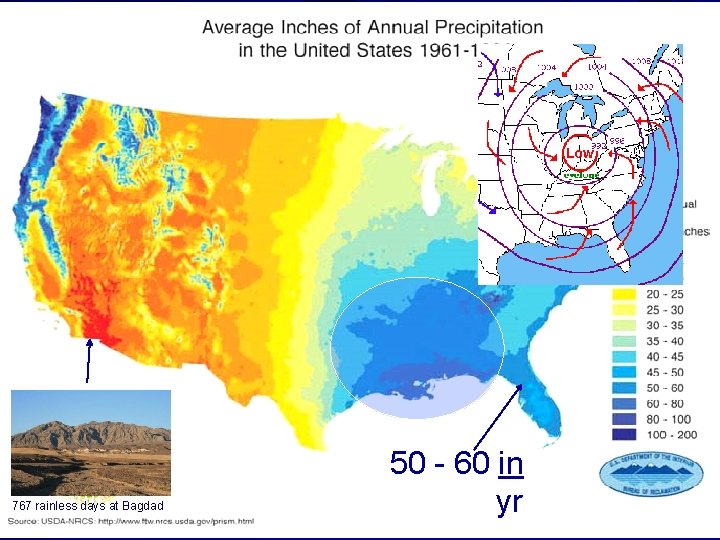 Phoenix 7. 6 in Chicago 36 NYC 41 Miami 59 767 rainless days at