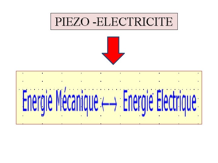 PIEZO -ELECTRICITE 