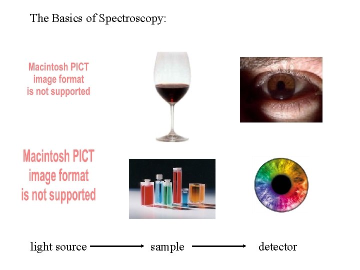 The Basics of Spectroscopy: light source sample detector The Basics of Spectroscopy: light source sample detector