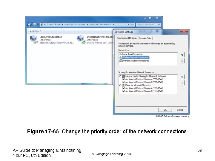 Figure 17 -65 Change the priority order of the network connections A+ Guide to