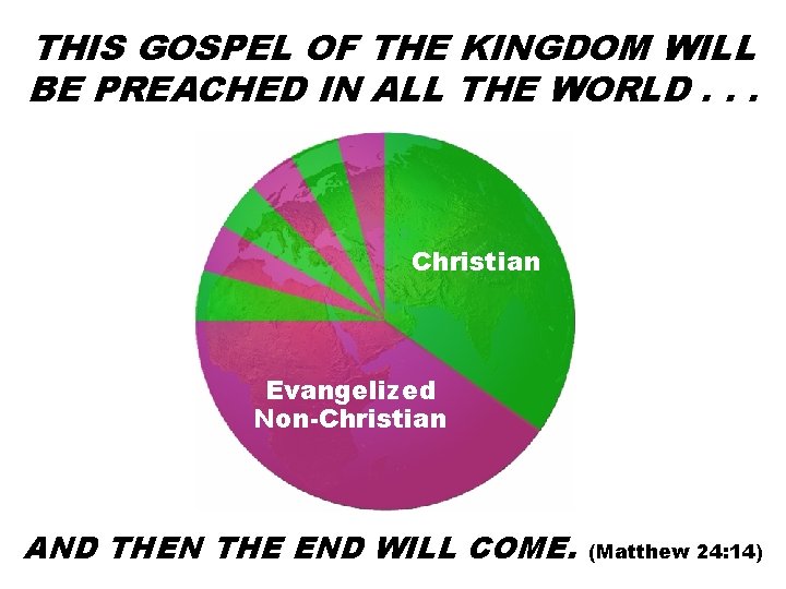 THIS GOSPEL OF THE KINGDOM WILL BE PREACHED IN ALL THE WORLD. . .