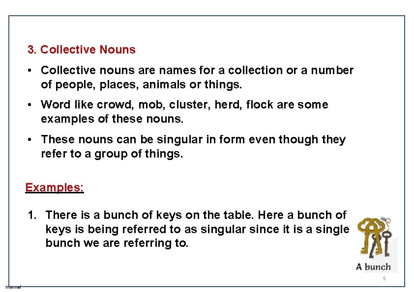 3. Collective Nouns • Collective nouns are names for a collection or a number