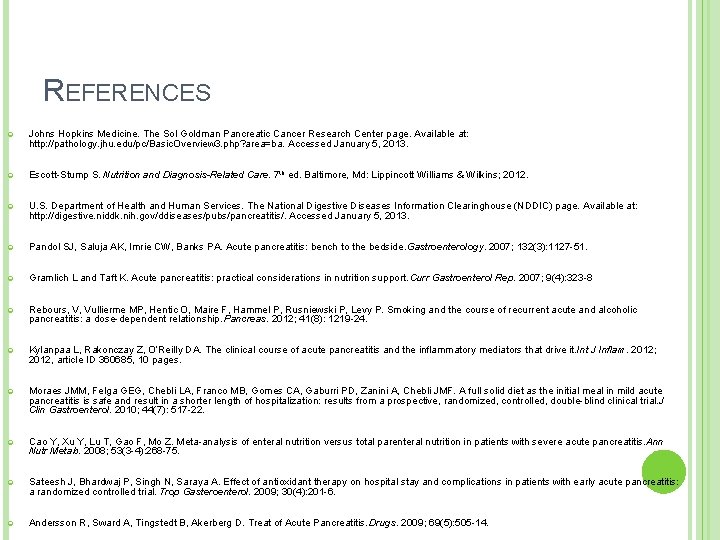 REFERENCES Johns Hopkins Medicine. The Sol Goldman Pancreatic Cancer Research Center page. Available at: REFERENCES Johns Hopkins Medicine. The Sol Goldman Pancreatic Cancer Research Center page. Available at: