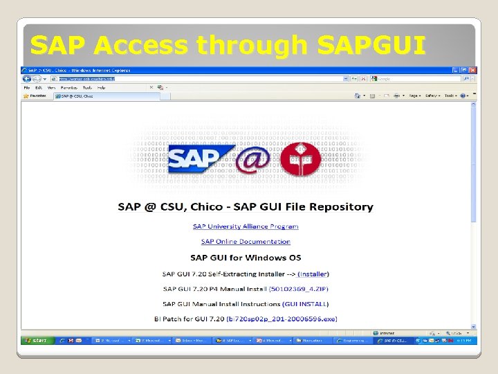 SAP Access through SAPGUI 