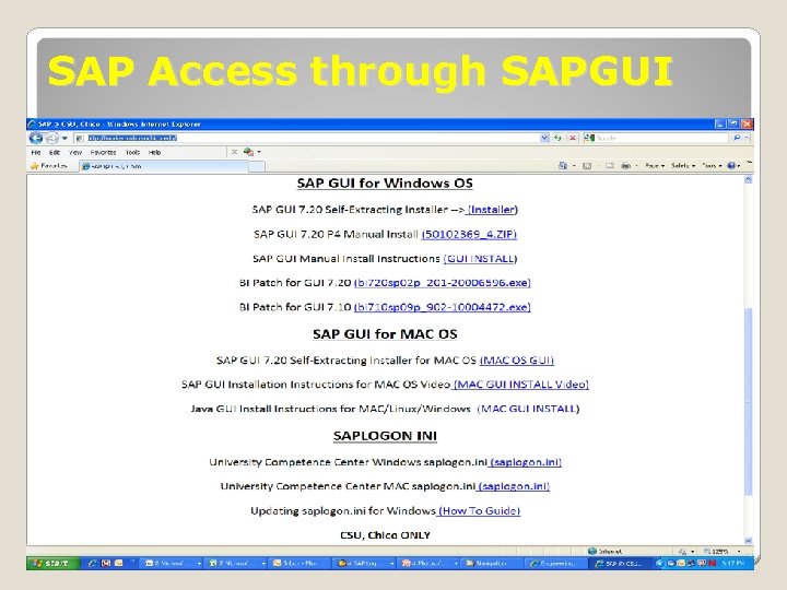 SAP Access through SAPGUI 