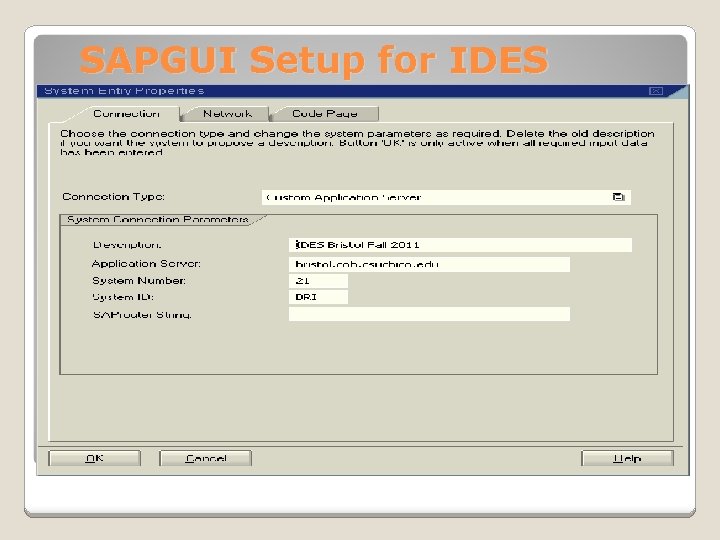 SAPGUI Setup for IDES 