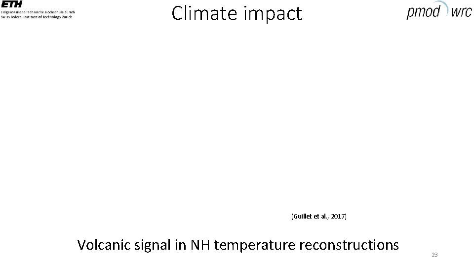Climate impact (Guillet et al. , 2017) Volcanic signal in NH temperature reconstructions 23