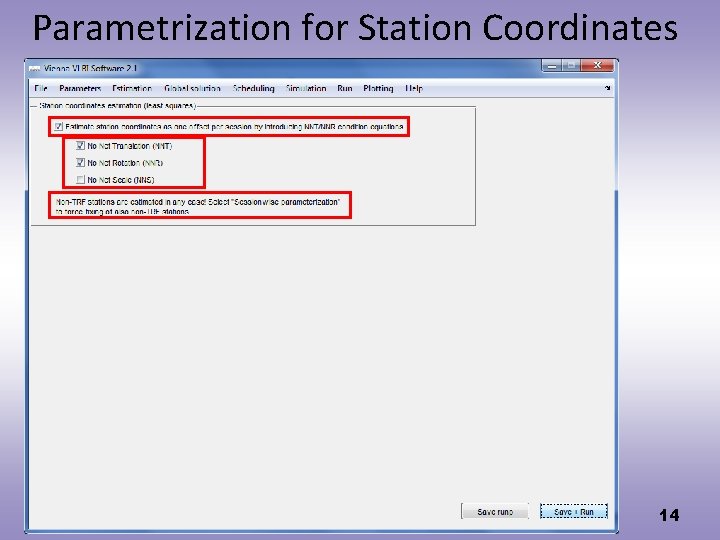 Parametrization for Station Coordinates 14 