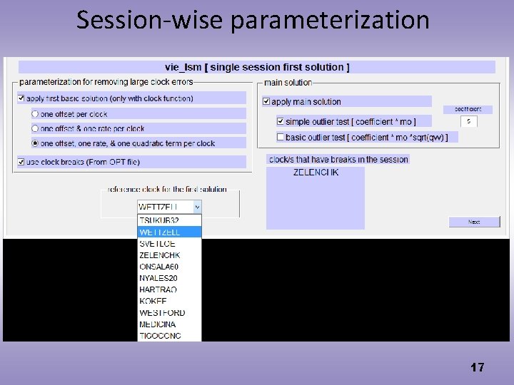 Session-wise parameterization 17 