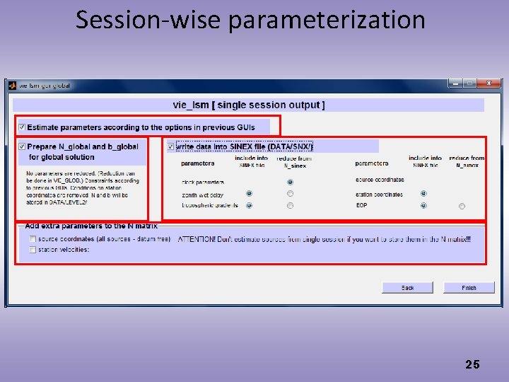 Session-wise parameterization 25 