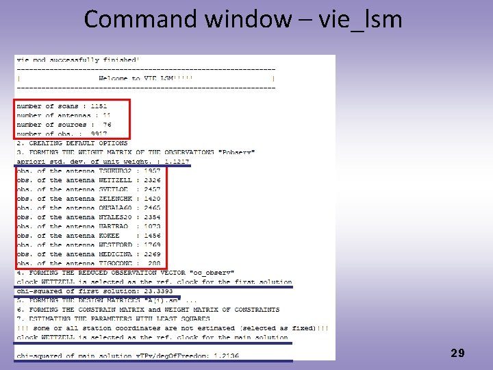 Command window – vie_lsm 29 