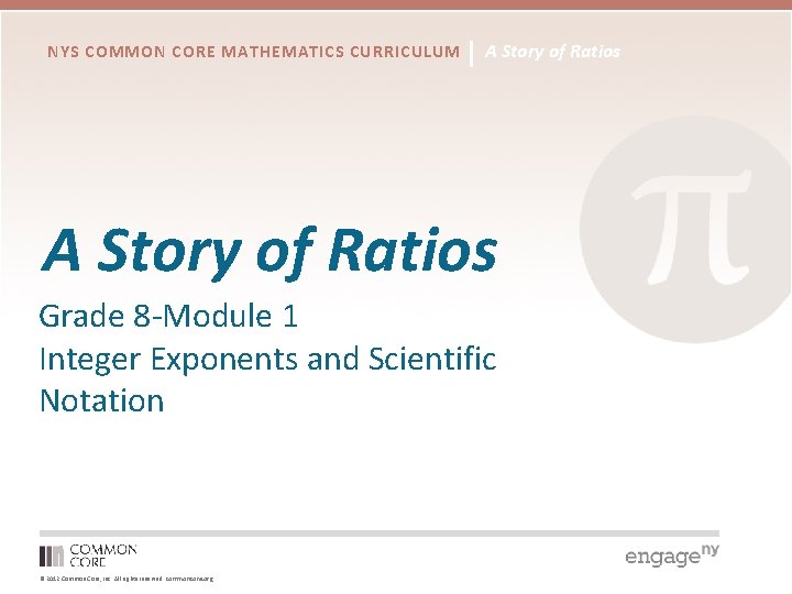 NYS COMMON CORE MATHEMATICS CURRICULUM A Story of Ratios Grade 8 -Module 1 Integer