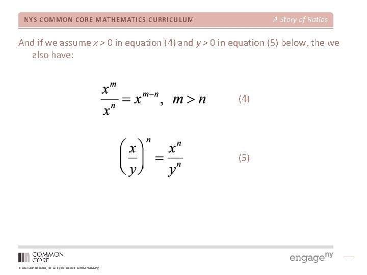 A Story of Ratios NYS COMMON CORE MATHEMATICS CURRICULUM And if we assume x