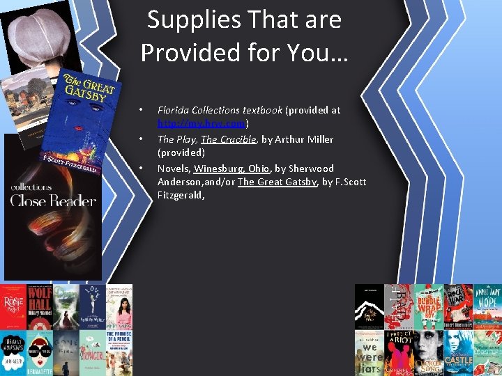 Supplies That are Provided for You… • • • Florida Collections textbook (provided at
