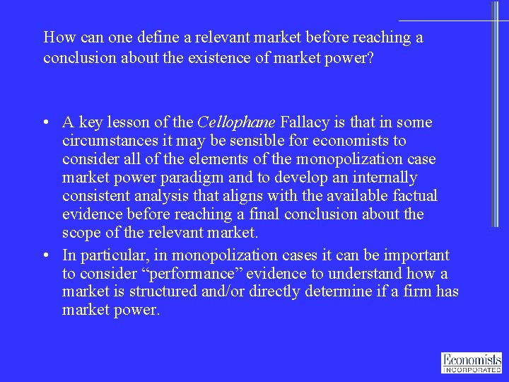 How can one define a relevant market before reaching a conclusion about the existence